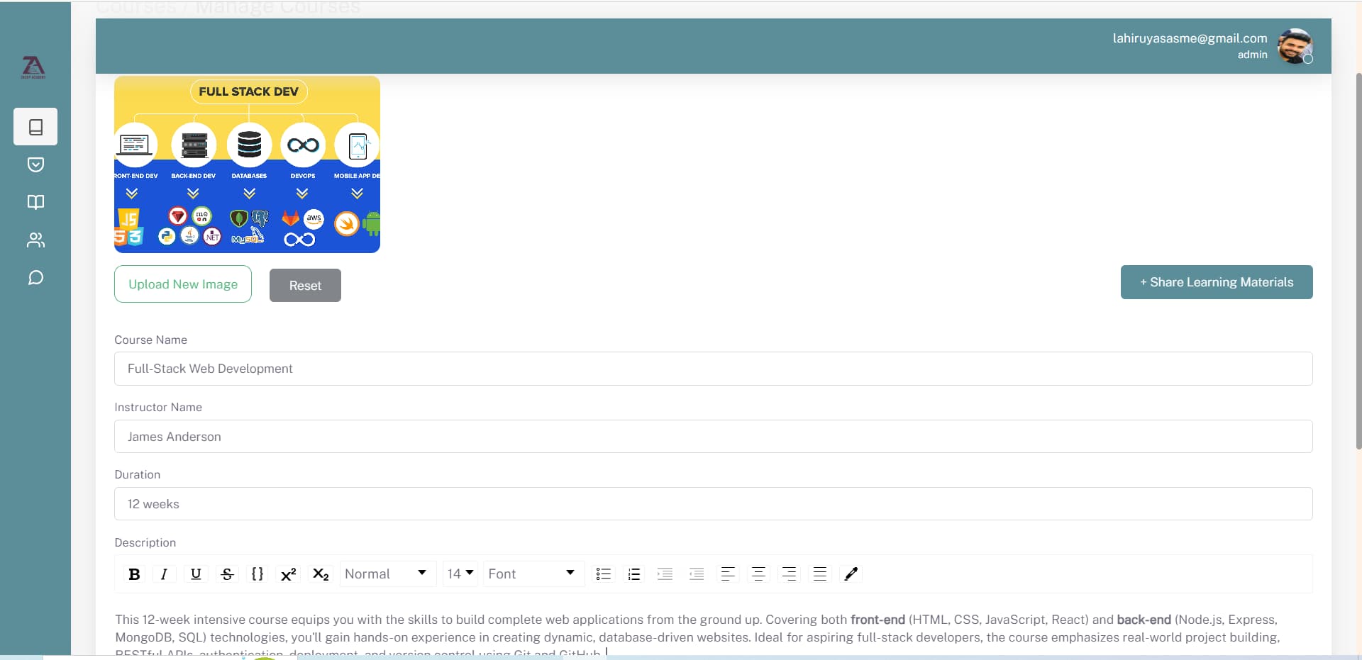 Learning Material System screenshot 2