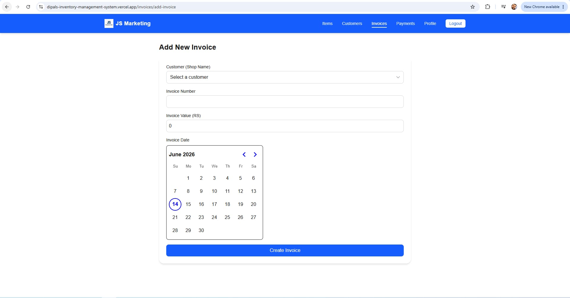 Sales, Inventory and Invoicing Management System screenshot 2