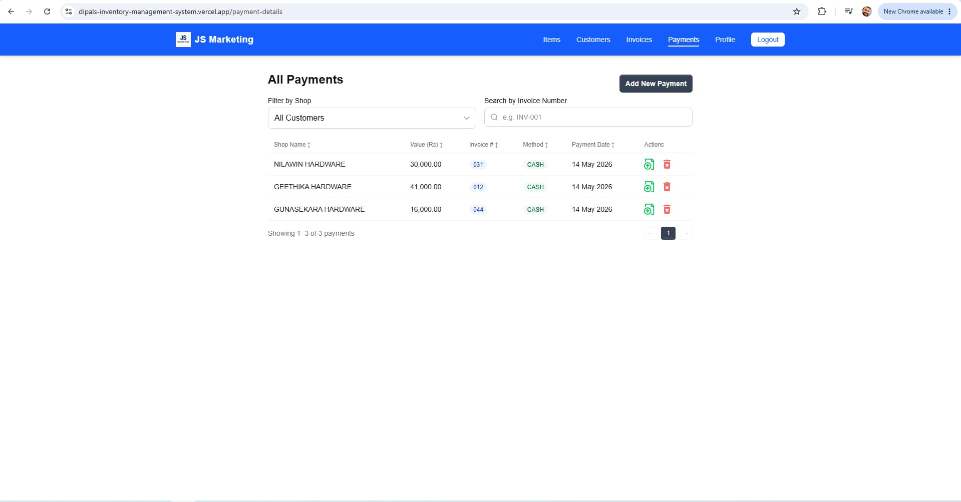 Sales, Inventory and Invoicing Management System screenshot 1