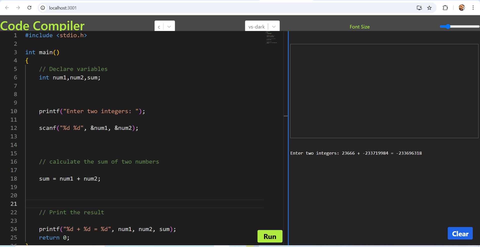 Online Compiler screenshot 1