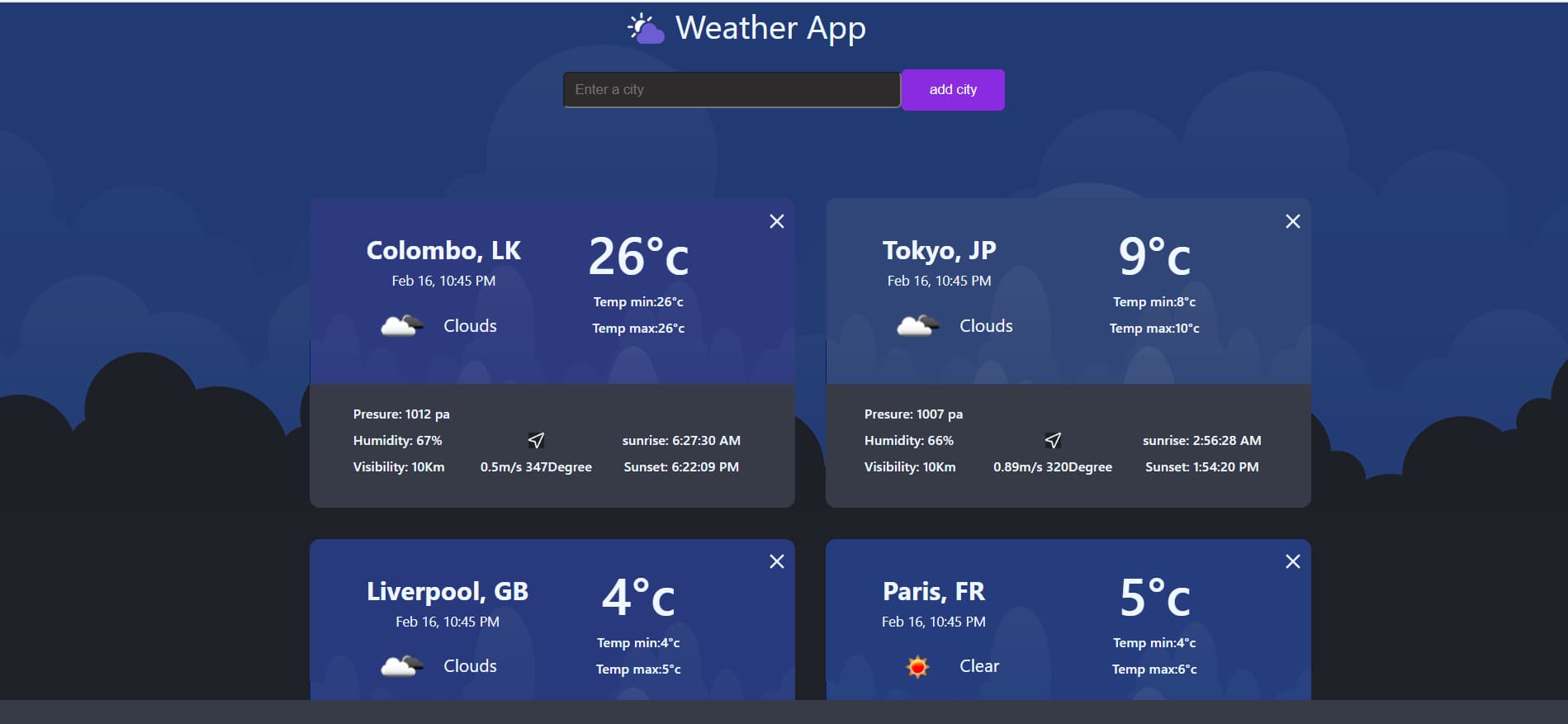 Weather App screenshot 1
